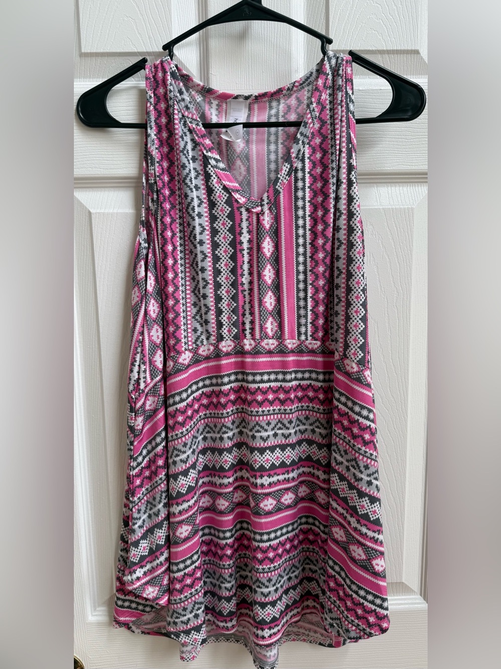 Women’s Honeyme Pink Patterned Sleeveless Top